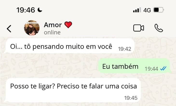 Mensagem no WhatsApp